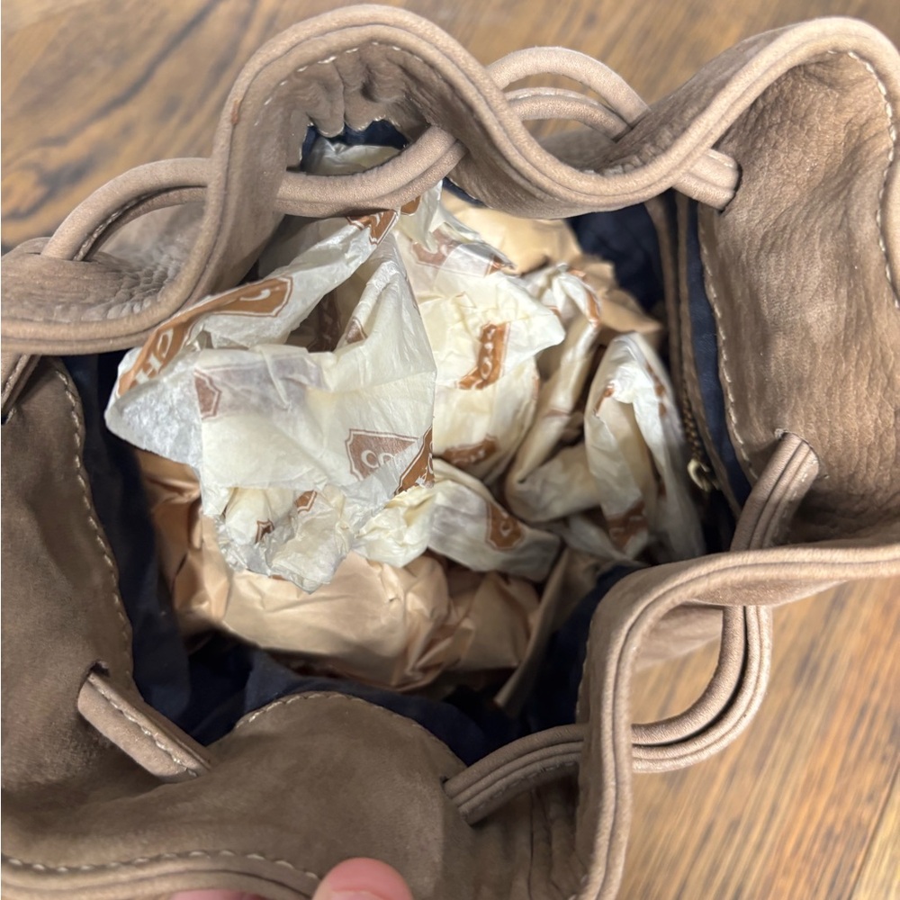 Coach Tan Drawstring Bucket Shoulder Bag - Picture 2 of 9